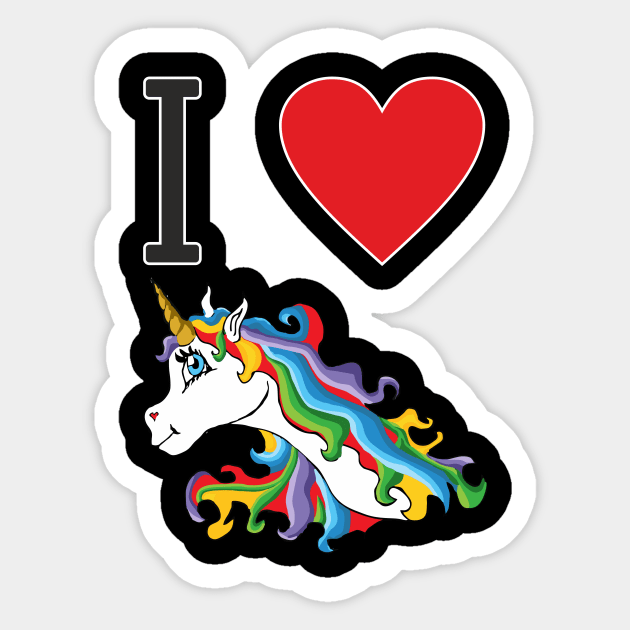 I love cute colourful sweet unicorn Sticker by FancyTeeDesigns